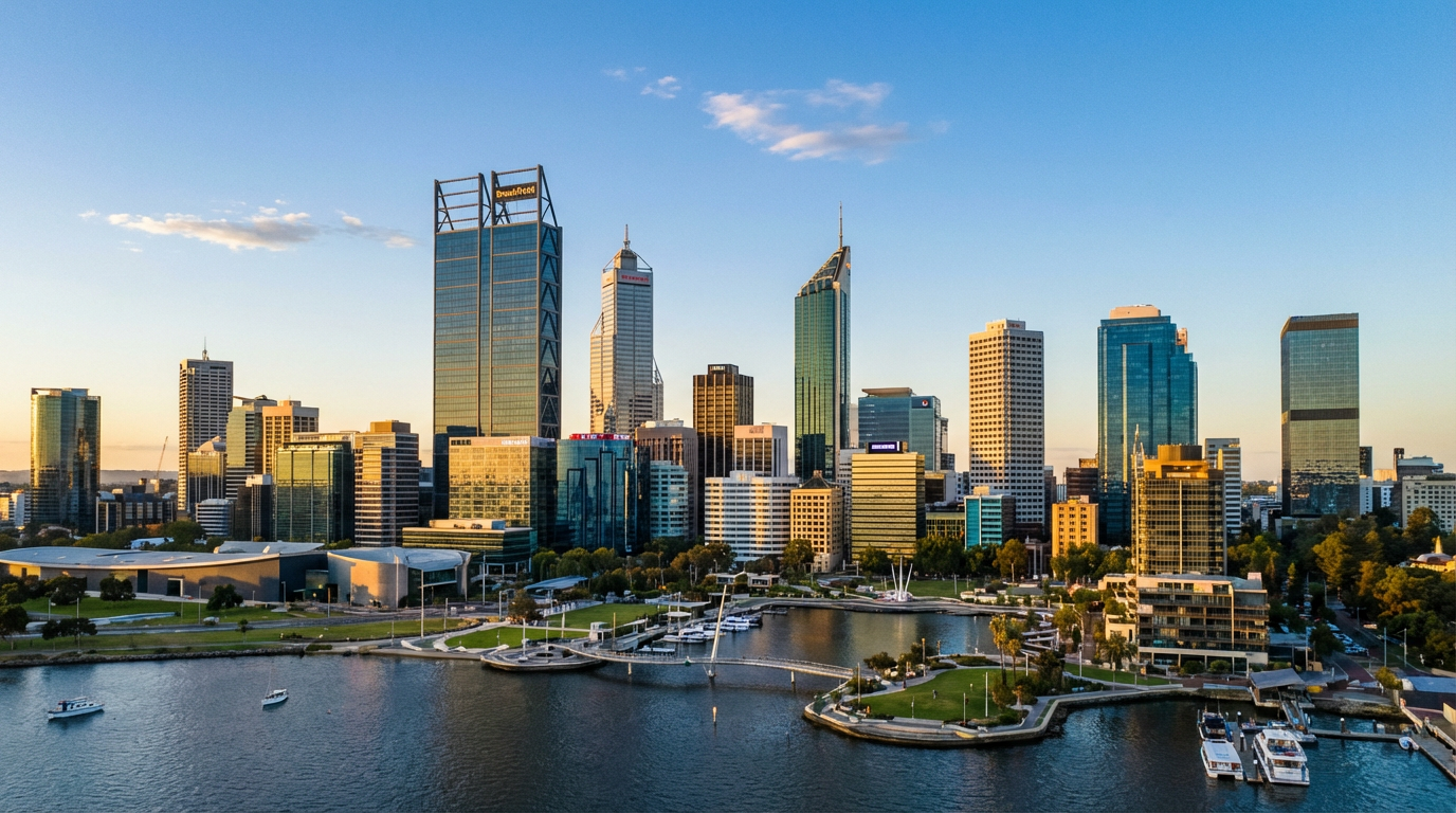 Perth skyline with Swan River